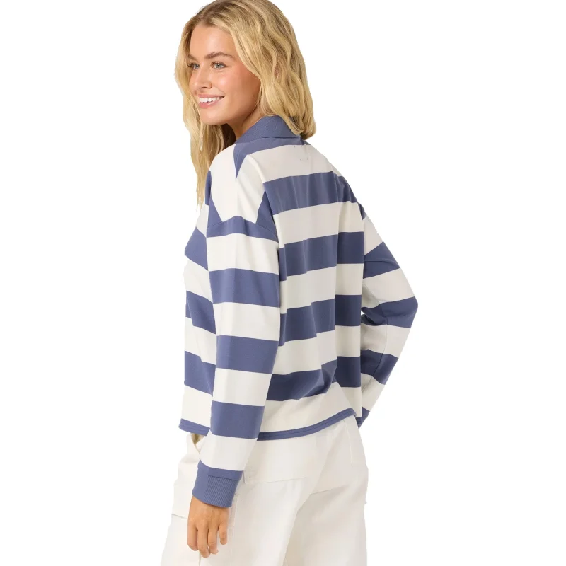 ROVQIRA Refined O'Neill O'Riginals Kyra Crop Polo Women's L/S Shirt - Nightshadow Blue