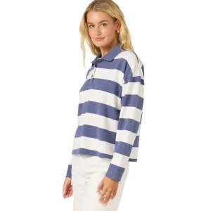 ROVQIRA Refined O'Neill O'Riginals Kyra Crop Polo Women's L/S Shirt - Nightshadow Blue