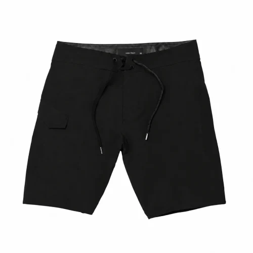 ROVQIRA Classic Volcom Lido Solid Mod 20" Men's Boardshorts - Black