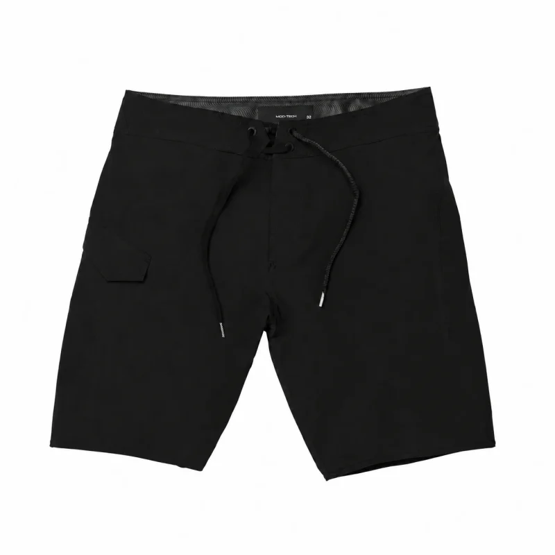 ROVQIRA Classic Volcom Lido Solid Mod 20" Men's Boardshorts - Black